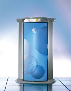 вертикальный профессиональный турбо солярий MegaSun Space 2000 бу купить продать аренда киев харьков донецк днепропетроск одесса